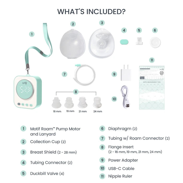 Motif Roam™ Hands-Free Breast Pump With Breast Milk Collection Cups