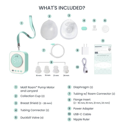 Motif Roam™ Hands-Free Breast Pump With Breast Milk Collection Cups